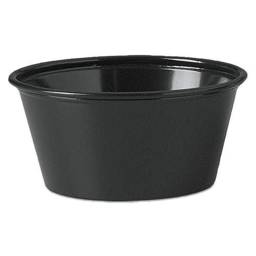 Dart® Polystyrene Portion Cups, 3.25 Oz, Black, 250/Bag, 10 Bags/Carton