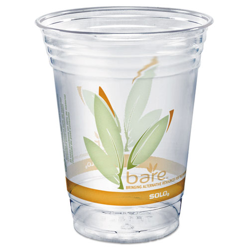 Bare Eco-Forward RPET Cold Cups, 16-18 oz, Clear, 50/Pack | by Plexsupply