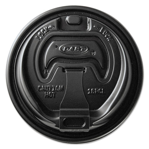 Image of Dart® Optima Reclosable Lids For Hot Paper Cups, Fits 10 Oz To 24 Oz Cups, Black, 1,000/Carton