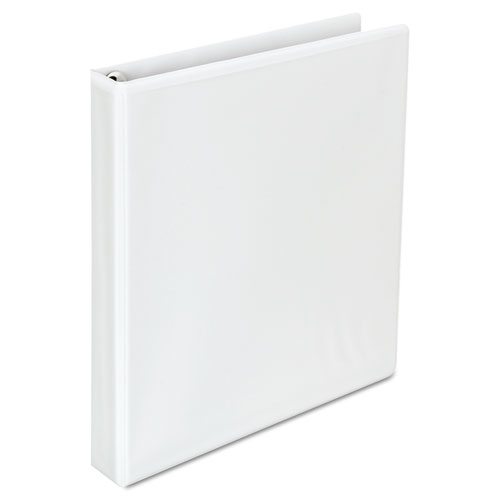 DELUXE EASY-TO-OPEN ROUND-RING VIEW BINDER, 3 RINGS, 1" CAPACITY, 11 X 8.5, WHITE