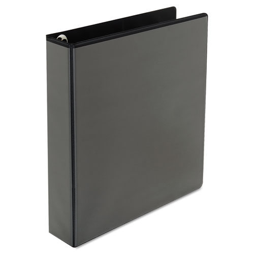 Universal® Deluxe Easy-to-Open Round-Ring View Binder, 1-1/2" Capacity, 8-1/2 x 11, Black