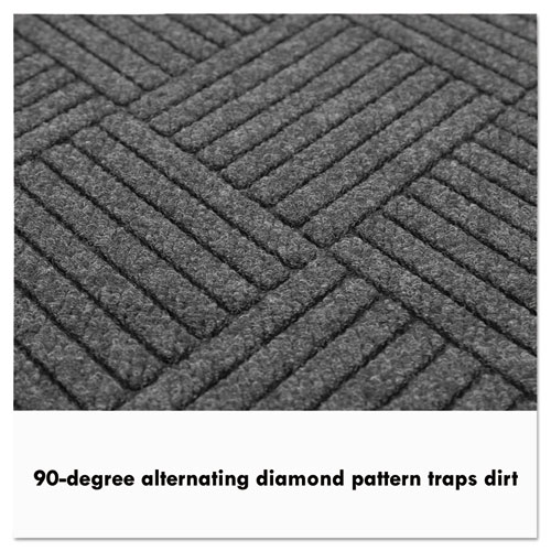 Image of Guardian Ecoguard Diamond Floor Mat, Double Fan, 36 X 96, Charcoal