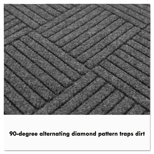 EcoGuard Diamond Floor Mat, Single Fan, 36 x 72, Charcoal