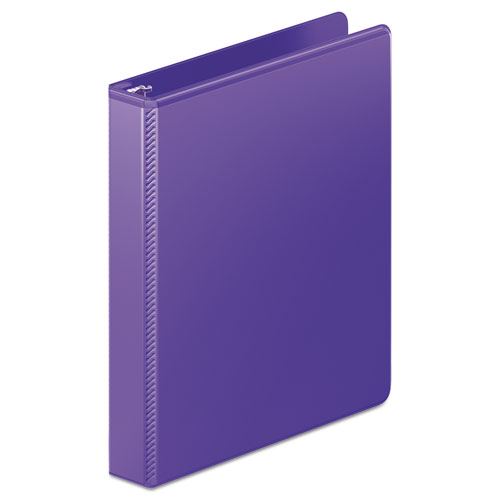 Heavy-duty d-ring view binder w/extra-durable hinge, 1" cap, purple, sold as 1 each
