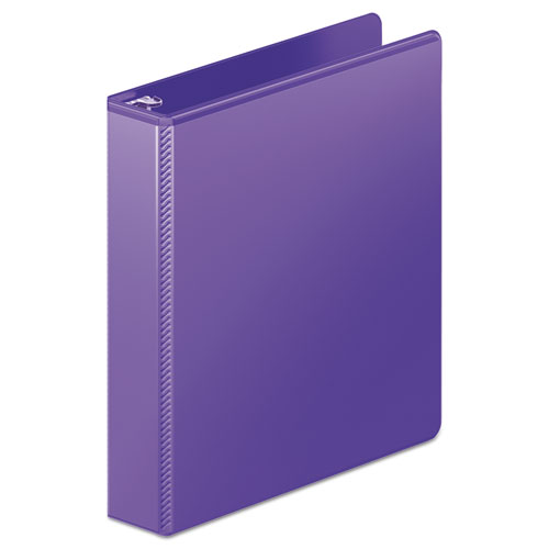 HEAVY-DUTY D-RING VIEW BINDER WITH EXTRA-DURABLE HINGE, 3 RINGS, 1.5" CAPACITY, 11 X 8.5, PURPLE