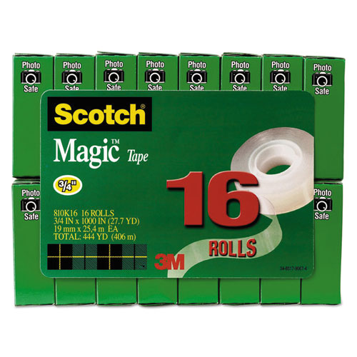 Scotch Magic Tape Value Pack, 1 Core, 0.75 x 83.33 ft, Clear, 20/Pack (MMM810K20)