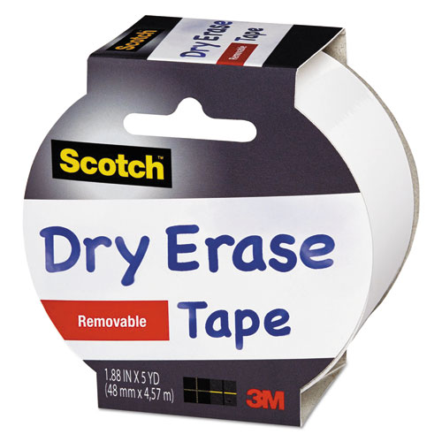 Dry Erase Tape, 3" Core, 1.88" x 5 yds, White