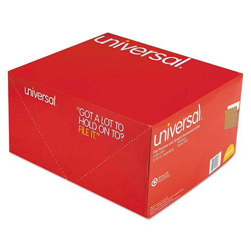 Universal® Redrope Expanding File Pockets, 3.5" Expansion, Letter Size, Redrope, 25/Box