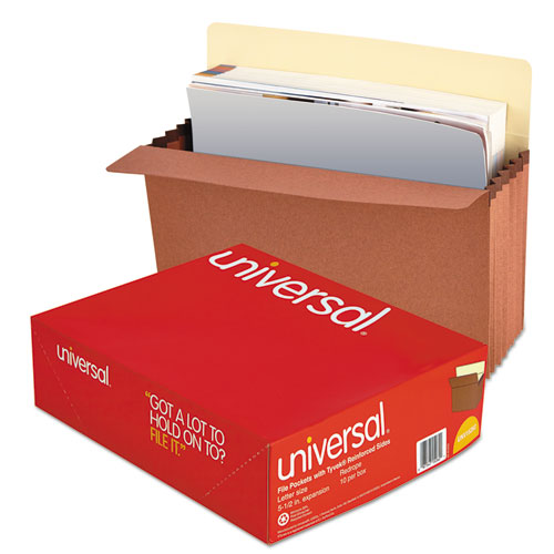 Redrope Expanding File Pockets, 5.25" Expansion, Letter Size, Redrope, 10/Box