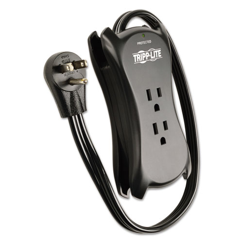 Tripp Lite 3-Outlet Travel-Size Surge Protector, 18" Cord, 2-Port 2.1A USB Charger, 1050 J