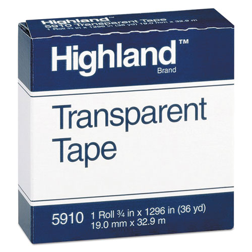 Image of Transparent Tape, 1" Core, 0.75" x 36 yds, Clear