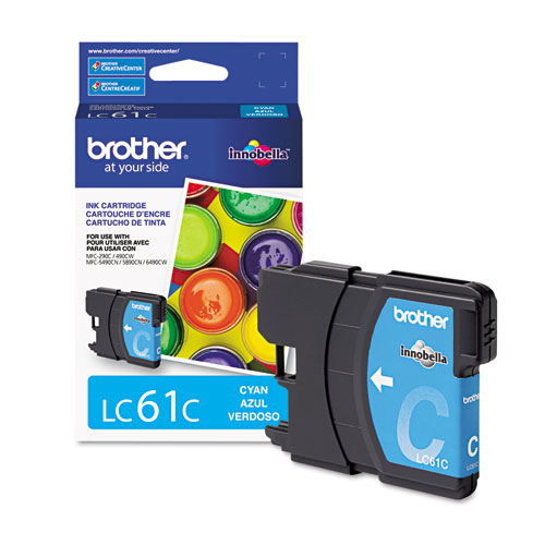 Brother Lc61C Innobella Ink, 325 Page-Yield, Cyan