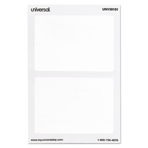 Image of Universal® Plain Self-Adhesive Name Badges, 3 1/2 X 2 1/4, White, 100/Pack