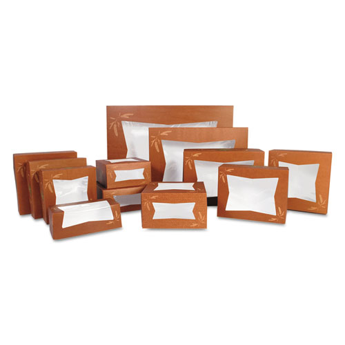 HEARTHSTONE WINDOW BAKERY BOXES, 19.04 X 14.63 X 3, BROWN, 50/CARTON