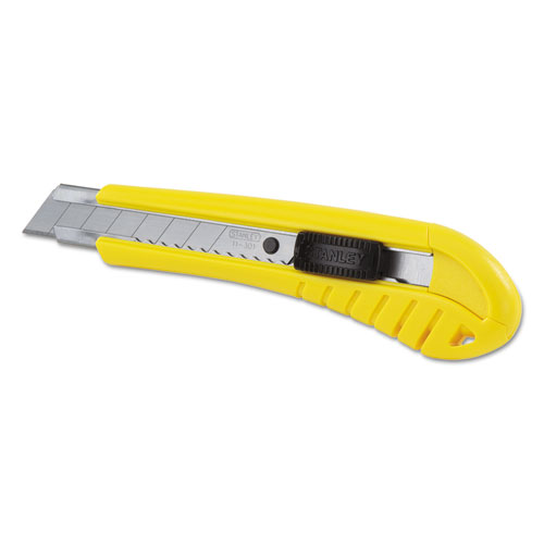 Stanley® Standard Snap-Off Knife, 18 mm Blade, 6.75" Plastic Handle, Yellow