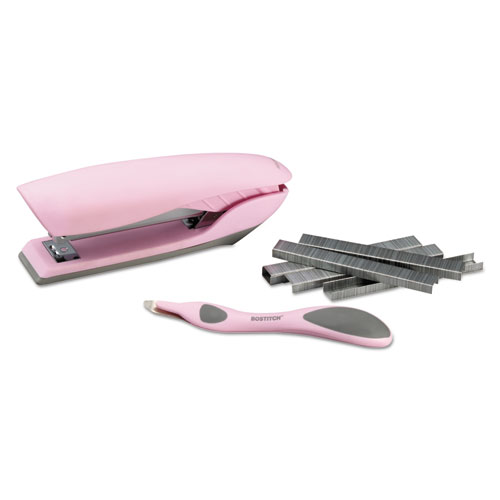 Bostitch® Velvet No-Jam Stapler Plus Pack, 20-Sheet Capacity, Pink