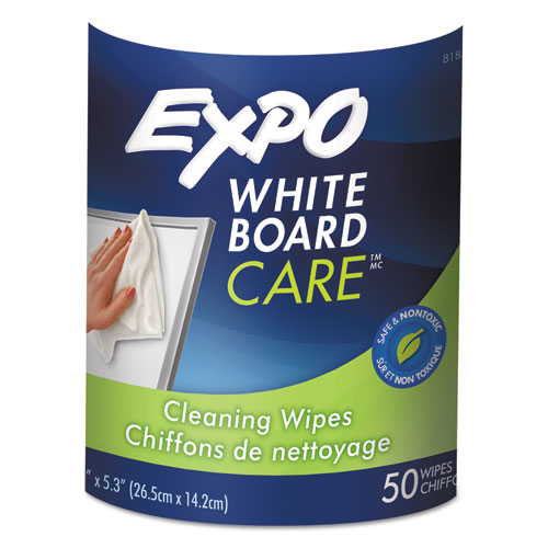 Image of Dry-Erase Board-Cleaning Wet Wipes, 6 x 9, 50/Container