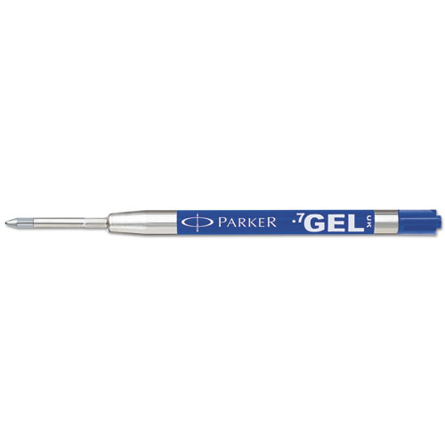 Refill for Parker Retractable Gel Ink Roller Ball Pens, Medium Conical Tip, Blue Ink, 2/Pack