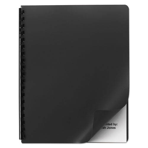Opaque Plastic Presentation Covers for Binding Systems, Black, 11.25 x 8.75, Unpunched, 25/Pack