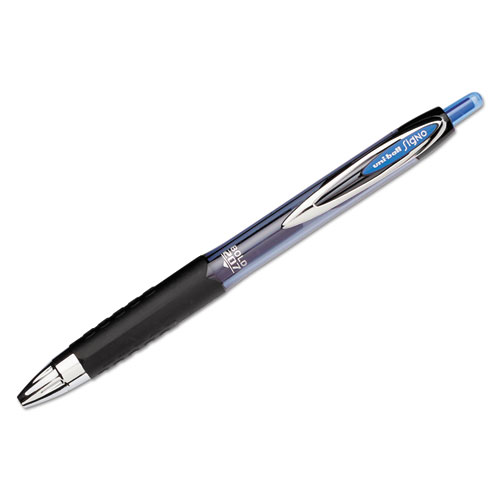 Signo 207 Retractable Gel Pen, Bold 1mm, Blue Ink, Black/Blue Barrel, Dozen