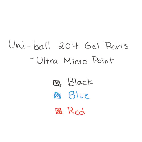207 Signo Gel Ultra Micro Retractable Gel Pen, 0.38mm, Blue Ink, Smoke Barrel