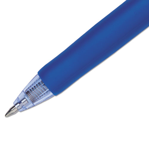 Signo Retractable Gel Pen, 0.7mm, Blue Ink, Blue/Metallic Barrel, Dozen