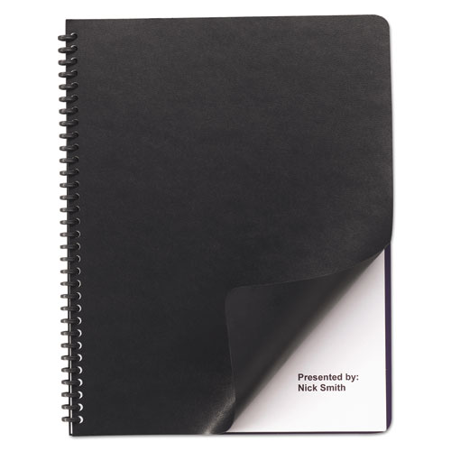LEATHER LOOK PRESENTATION COVERS FOR BINDING SYSTEMS, 11 X 8.5, BLACK, 200 SETS/BOX