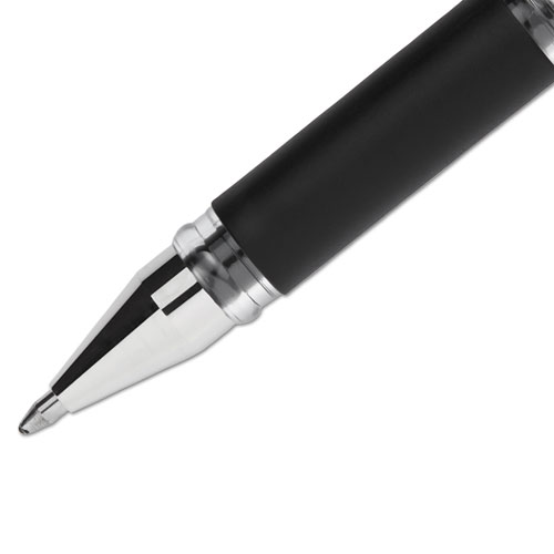 207 Impact Stick Gel Pen, Bold 1mm, Black Ink, Silver/Black Barrel