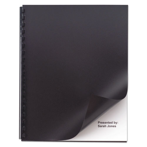 OPAQUE PLASTIC PRESENTATION BINDING SYSTEM COVERS, 11 X 8 1/2, BLACK, 50/PACK