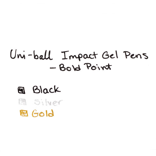 207 Impact Stick Gel Pen, Bold 1mm, Black Ink, Silver/Black Barrel