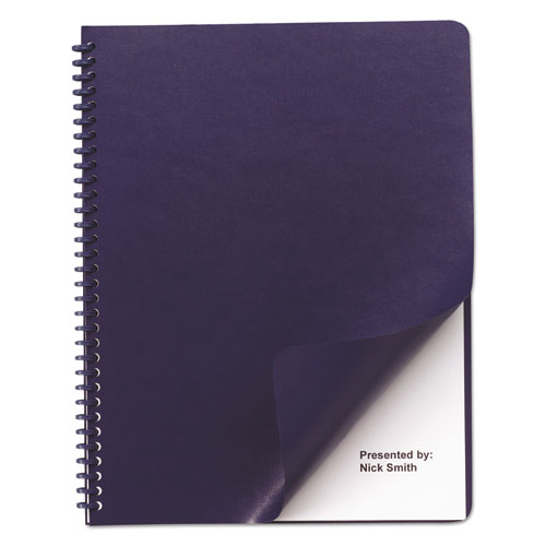 Gbc® Leather-Look Presentation Covers For Binding Systems, Navy, 11.25 X 8.75, Unpunched, 100 Sets/Box
