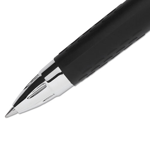 Signo 207 Retractable Gel Pen, Micro 0.5mm, Red Ink, Smoke/Black/Red Barrel, Dozen