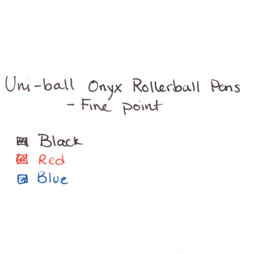 ONYX Stick Roller Ball Pen, Fine 0.7mm, Red Ink, Black Matte Barrel, Dozen