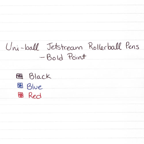JETSTREAM STICK BALLPOINT PEN, BOLD 1 MM, BLUE INK, BLACK BARREL