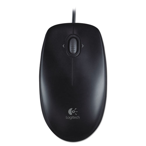 M100 Corded Optical Mouse, USB 2.0, Left/Right Hand Use, Black