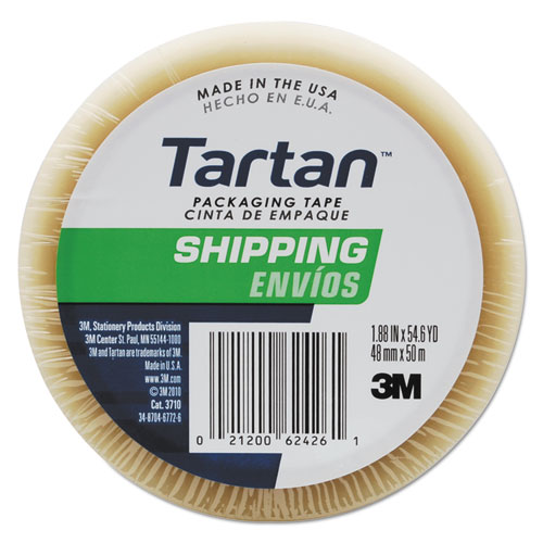 Tartan™ 3710 Packaging Tape, 3" Core, 1.88" x 54.6yds, 3" Core, Clear