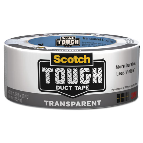 Tough Duct Tape - Transparent, 1.88 x 20yds, Clear - Comp-U-Charge Inc