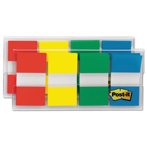 Page Flags in Portable Dispenser, Assorted Primary, 160 Flags/Dispenser | by Plexsupply