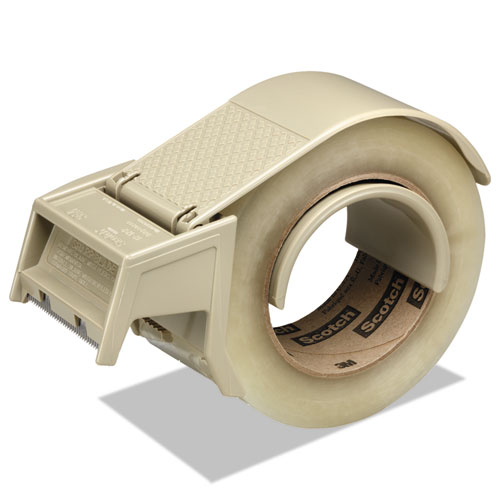 Image of Compact and Quick Loading Dispenser for Box Sealing Tape, 3" Core, For Rolls Up to 2" x 50 m, Gray