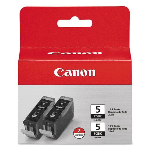 Canon® 0628B009 (Pgi-5Bk) Chromalife100+ Ink, Black, 2/Pack