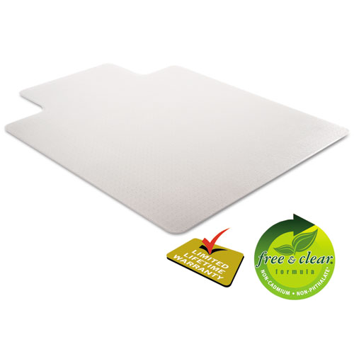 Image of DuraMat Moderate Use Chair Mat for Low Pile Carpet, 45 x 53, Wide Lipped, Clear