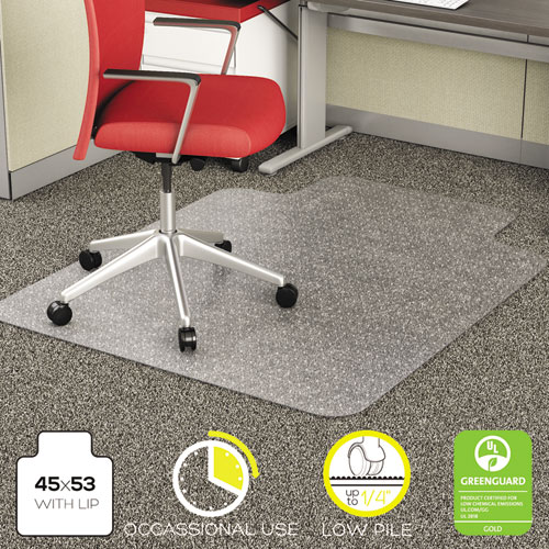 Dimex 45 in. x 53 in. Clear Office Chair Mat with Lip for Low Pile