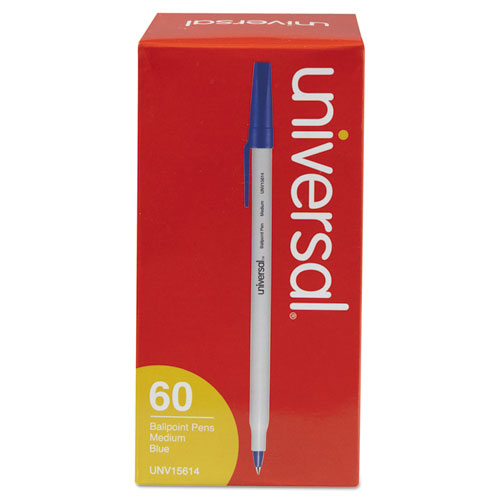 Universal™ Economy Ballpoint Stick Oil-Based Pen, Blue Ink, Medium, 60/Pack