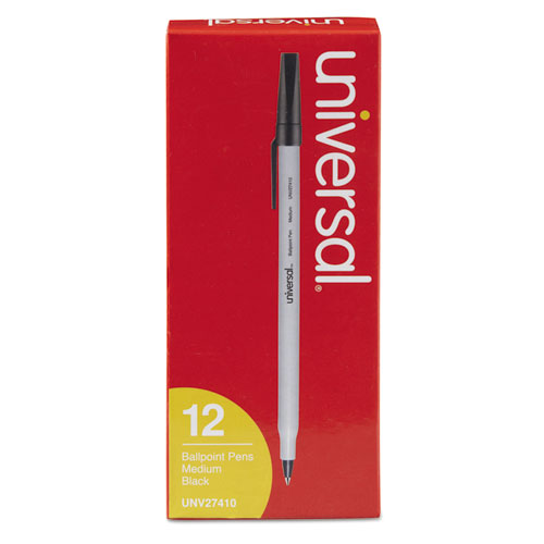 Universal™ Economy Ballpoint Stick Oil-Based Pen, Black Ink, Medium, Dozen