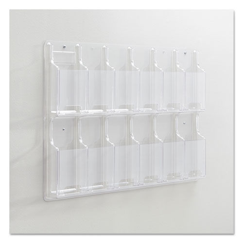 Reveal Clear Literature Displays, 12 Compartments, 30w x 2d x 20.25h, Clear