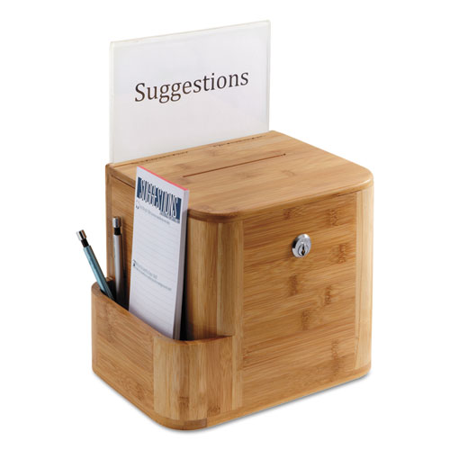 Image of Safco® Bamboo Suggestion Boxes, 10 X 8 X 14, Natural