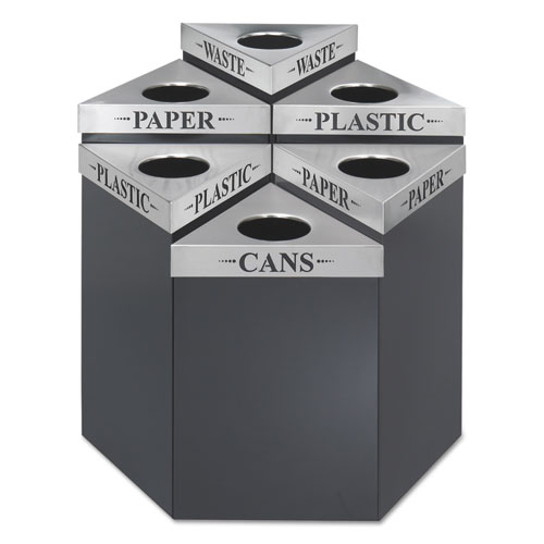 Trifecta Waste Receptacle Lid, Laser Cut "WASTE" Inscription, 20w x 20d x 3h, Stainless Steel, Ships in 1-3 Business Days