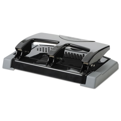 Image of Swingline® 45-Sheet Smarttouch Three-Hole Punch, 9/32" Holes, Black/Gray