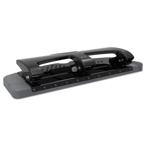 45-Sheet SmartTouch Three-Hole Punch, 9/32 Holes, Black/Gray