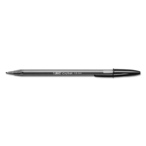Cristal Xtra Bold Stick Ballpoint Pen, 1.6mm, Black Ink, Clear Barrel, Dozen